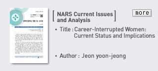 [NARS Current Issuse] Title: Career-Interrupted Women: Current Status and Implications, Author: Jeon yoon-jeong Read more