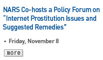 NARS Co-hosts a Policy Forum on Internet Prostitution Issues and Suggested Remedies Read more