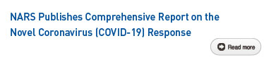 NARS Publishes Comprehensive Report on the Novel Coronavirus (COVID-19) Response Read more